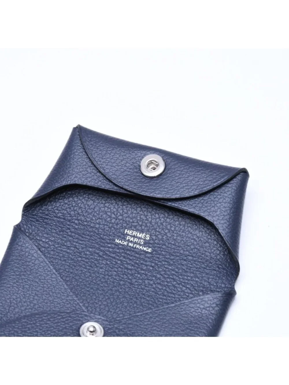 Hermes Wallet Coin Purse Bastia Silver Veau Epsom
